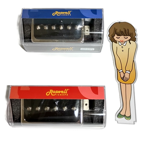 Roswell Pickups (ロズウェル・ピックアップス) Humbucker size Open Covered P90 各パッケージとサウンドハウスお姉際