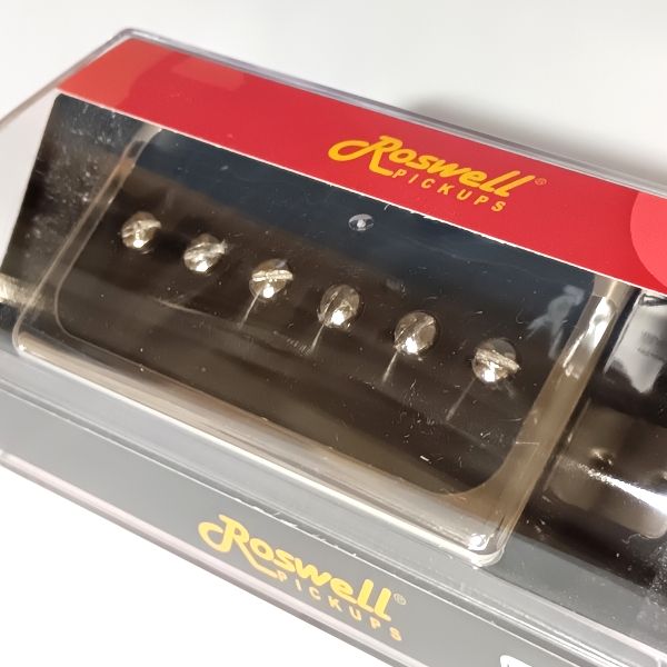 Roswell Pickups (ロズウェル・ピックアップス) Humbucker size Open Covered P90 ブリッジ用パッケージ接写