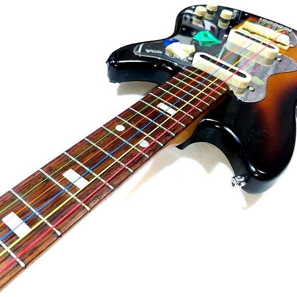 GUYATONE LG-65T + DR NEON MULTI-COLOR Light 光る派手なカラーギター弦 指板