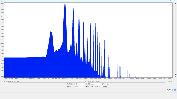 Seymour Duncan (セイモア・ダンカン) SJB-2 Hot Jazz Bass 倍音特性 (A1/55.00Hz) 波形