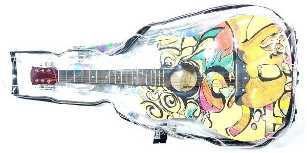 CAHAYA アコギ ギターバッグ 全透明 / Chelldee アコースティックギター 収納 横アングル