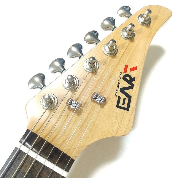 EART SSS Classic S フルローステッド&ステンレスフレット搭載安ギター ネックヘッド全体
