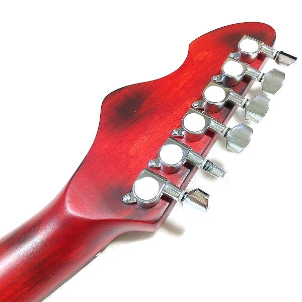 指板が光る安ギター MUSOO カスタムエレキギター LED付 MST2110 ペグ1