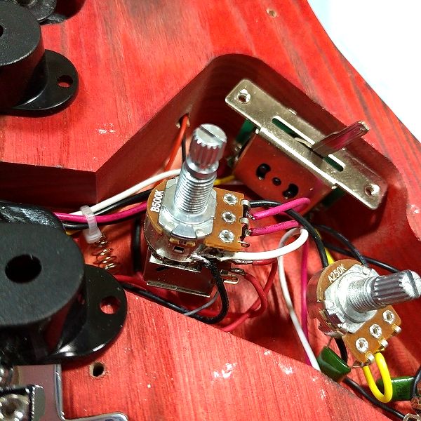 安ギター 最低音質改造 部品構成 スイッチポット 1
