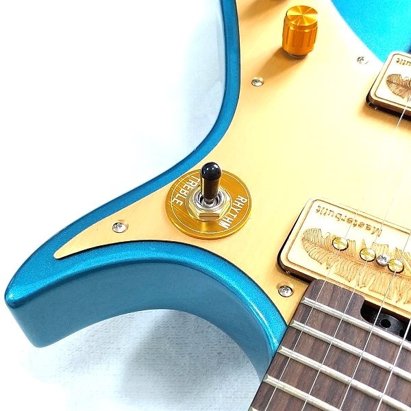 安ギターパーツ アルミ製 スイッチワッシャー / Jet×ゴールド 2