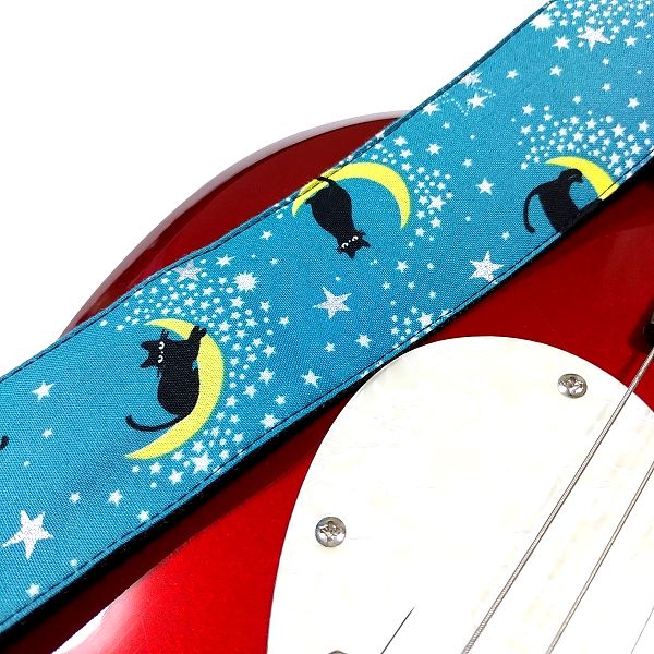 取付け ARIA SPS-2000Cm ネコ月柄ギターストラップ 日本製 / Daisy Rock LDSY6100 ハートブレイカー・ショートスケール レッド・ホット・レッド その2
