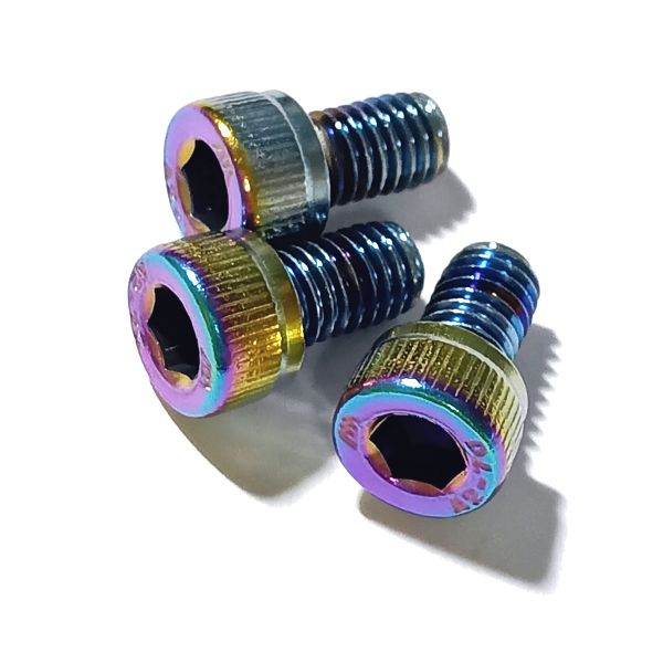 ヒートグラデーションレインボー仕様 ロックナットキャップスクリュー その1
