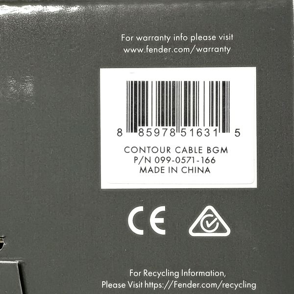 製造国 Fender (フェンダー) Contour Series Instrument Cable