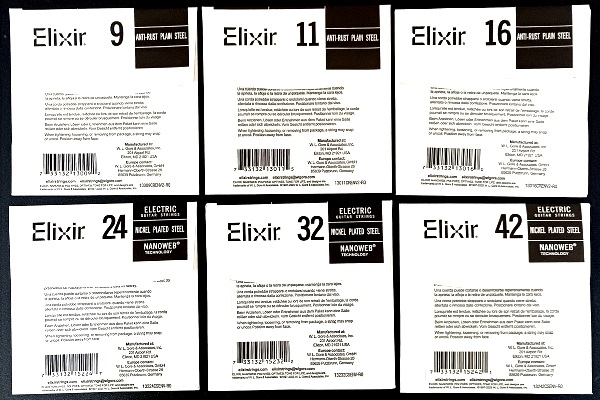 弦は1本ずつ個別包装 Elixir (エリクサー) NANOWEB 裏