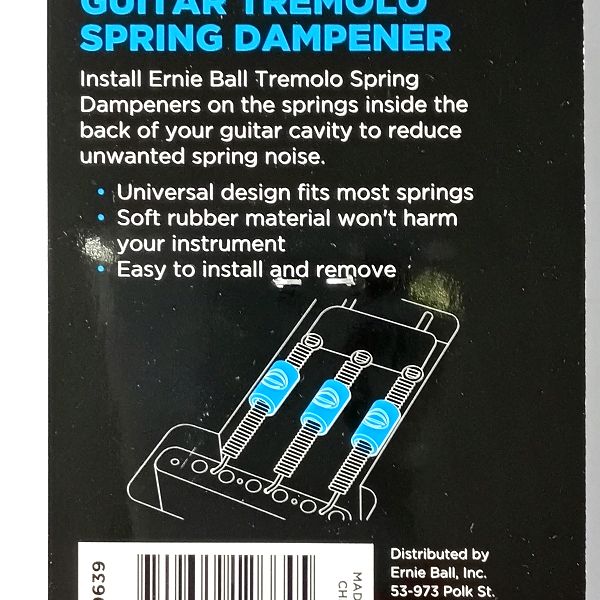 外観：ERNIE BALL (アーニー・ボール) 9639 トレモロスプリングダンパー パッケージ裏接写