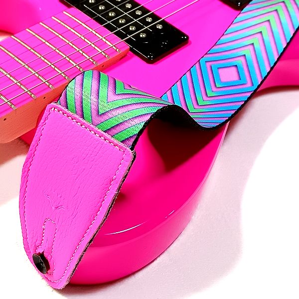 取付け 錯視×ピンク LEVY'S ( レヴィース ) イリュージョンシリーズギターストラップ その6