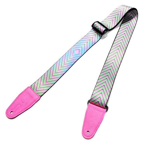 取付け 錯視×ピンク LEVY'S ( レヴィース ) イリュージョンシリーズギターストラップ その3
