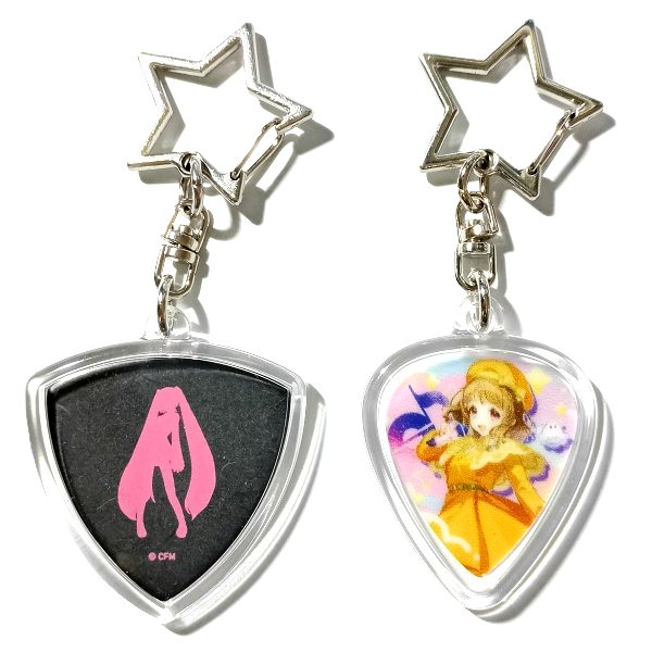 スター×スター｜Bruff ぱちっとケース スター型 左側がESP 初音ミク モデル / 右側がアーランシャフト 天ノ譜ステラ ピック