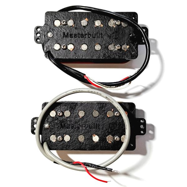 外観 Masterbuiltのゼブラカラー風木製ボビンハムバッカー 裏