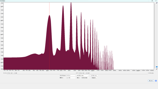 倍音特性 (A2/110.00Hz) PICKBOY (ピックボーイ) GP-EB/1 エボニーピック 波形