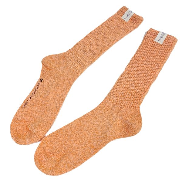 外観 クルー丈 福助 サウンドハウスお姉さん靴下 オレンジ 全体図2