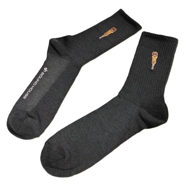 外観 ハーフ丈 福助 サウンドハウスお姉さん靴下 ブラック 全体図2