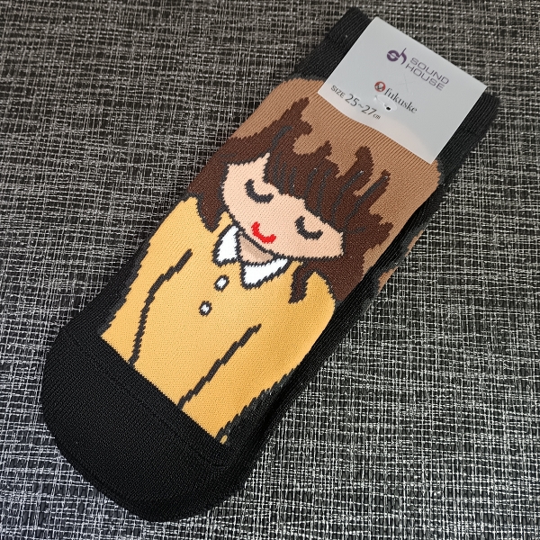 外観 スニーカー丈 福助 サウンドハウスお姉さん靴下 ブラック全体図