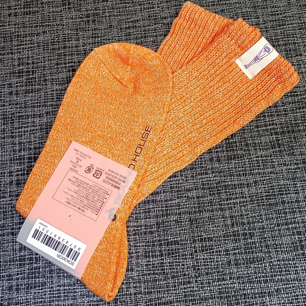 外観 クルー丈 福助 サウンドハウスお姉さん靴下 オレンジ 全体図1