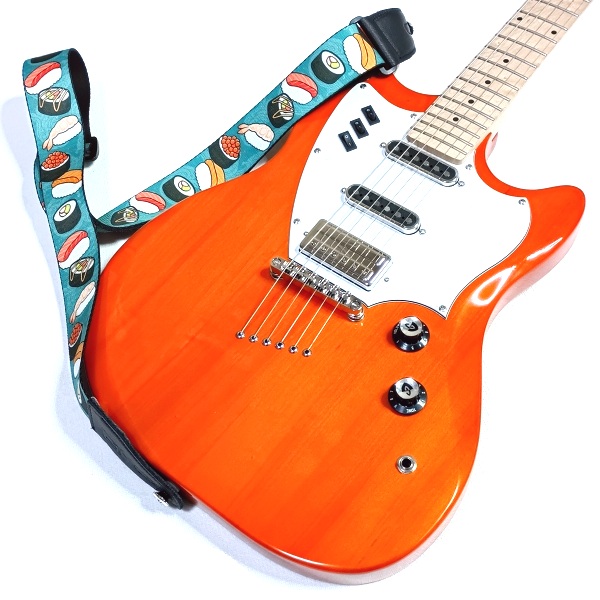 寿司×サンセットオレンジ LEVY'S ( レヴィース ) MP2TG-001 Sushi 寿司柄ギターストラップ その2