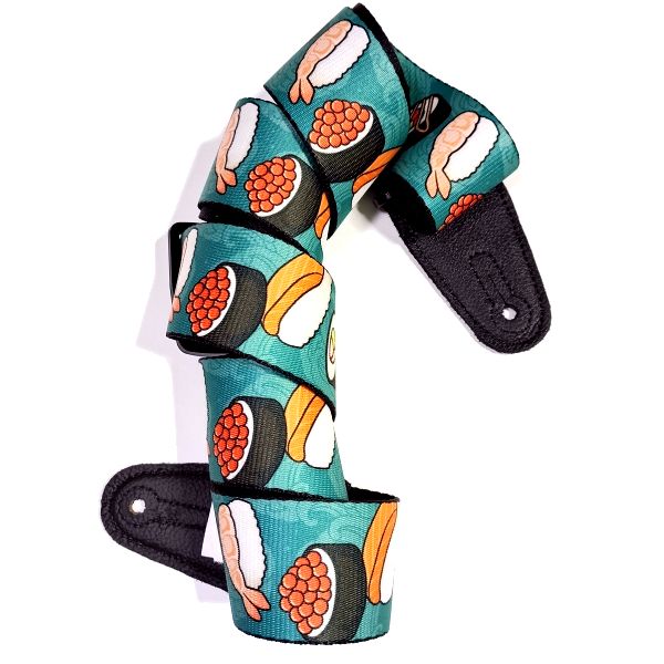 取付け LEVY'S ( レヴィース ) MP2TG-001 Sushi 寿司柄ギターストラップ その2