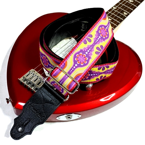 キッズギター×キャンディアップルレッド RightON!STRAPS LAUREL ギターストラップ その1