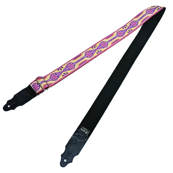 仕様 RightON!STRAPS LAUREL ギターストラップ 表地と裏地全体図