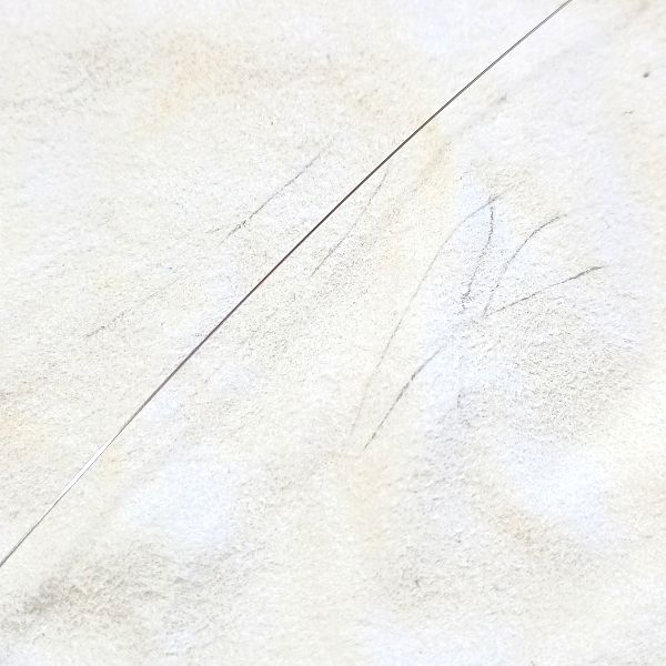 Aria Pro II (アリアプロツー) AGS-8001XL(.009P) 1弦バラ弦 白いクロスで拭い黒い跡が付着した状態