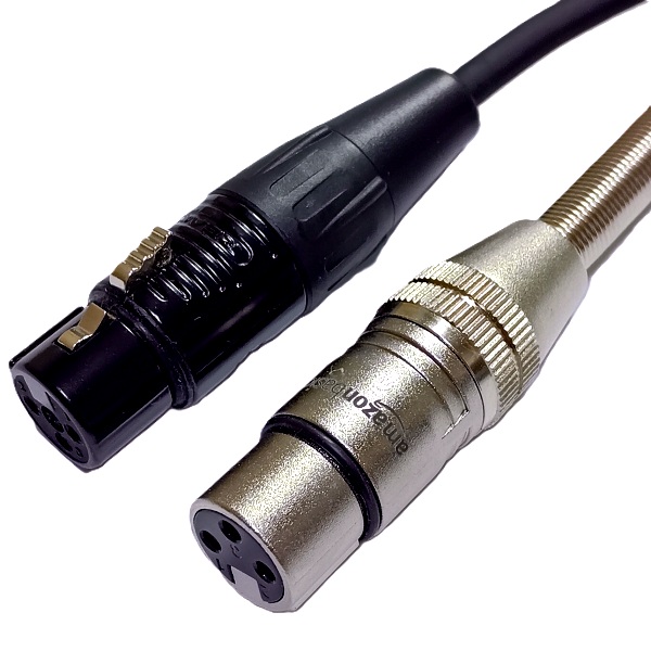 Classic Pro x NEUTRIK (REAN) MIX015FN (4芯1.5m) のメス側コネクタとAmazonベーシック (2芯1.5m) のメス側コネクタ