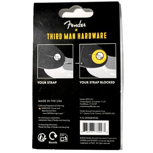 Fender x Third Man Hardware Strap Blocks パッケージ裏